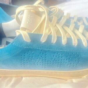 Men’s P448 Jack Caraibi Designer suede Caribbean blue sneakers